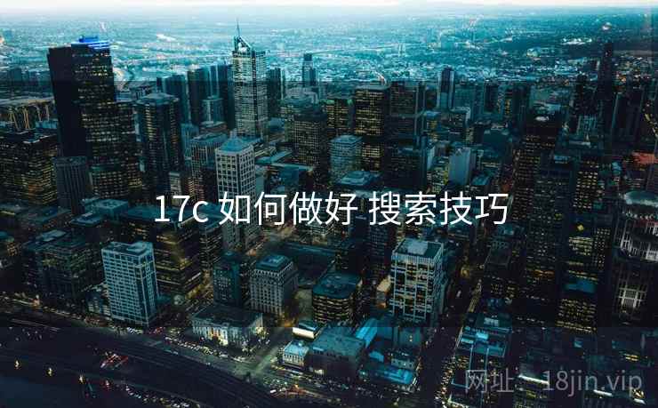 17c 如何做好 搜索技巧 17c 如何做好 搜索技巧